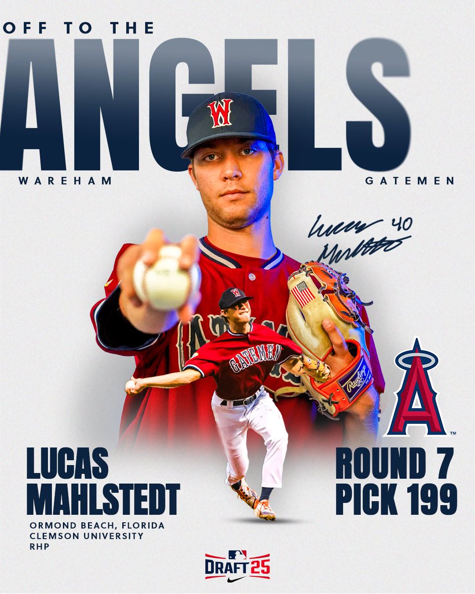 New Angel on the mound! 

Lucas Mahlstedt goes pick #199 to the Los Angeles Angels in the 2025 MLB Draft! Mahlstedt played for the Gatemen during the 2023 and 2024 Season! Best of luck in Anaheim! 

#GuardTheGate #GoGatemen