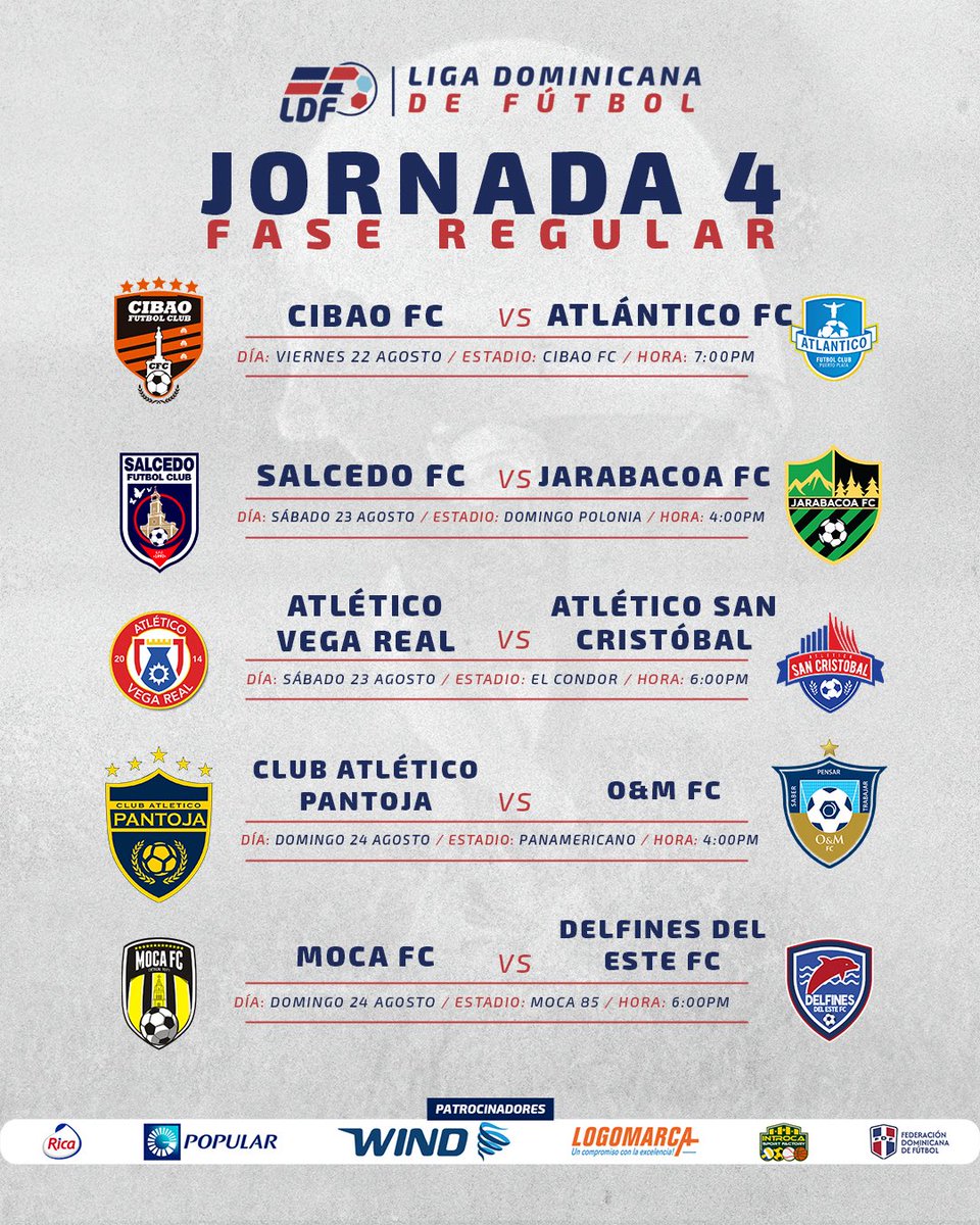 Todo listo para el inicio ⚽️
Estas son las primeras cuatro jornadas que darán forma a la nueva temporada de la LDF. 

Elige tus partidos y acompáñanos😎

#Ldf #Ldf2025