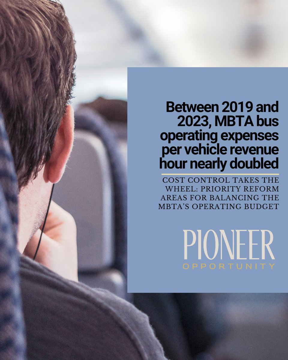 PioneerBoston's tweet photo. Did you know that MBTA buses now cost more to operate per hour than New York City’s? Between 2019 and 2023, the T’s hourly bus operating costs nearly doubled while ridership dropped. Explore our latest brief to learn more: https://t.co/fYIl0Fqz6Y
#FixTheT #BostonTransit #MBTA https://t.co/6Nz3Bh29gd