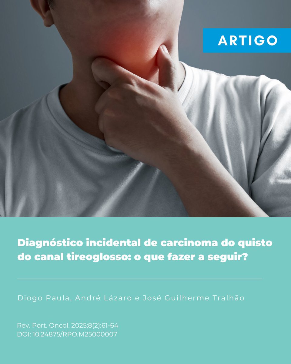 CIMAGOFMUC's tweet photo. ARTIGO | "Diagnóstico incidental de carcinoma do quisto do canal tireoglosso: o que fazer a seguir?", um artigo publicado por Diogo Paula, André Lázaro e José Guilherme Tralhão, na Revista Portuguesa de Oncologia.

https://t.co/Ao6YUiwqBo
#CIMAGO #icbrfmuc #befmuc https://t.co/Mg8MafiYe4