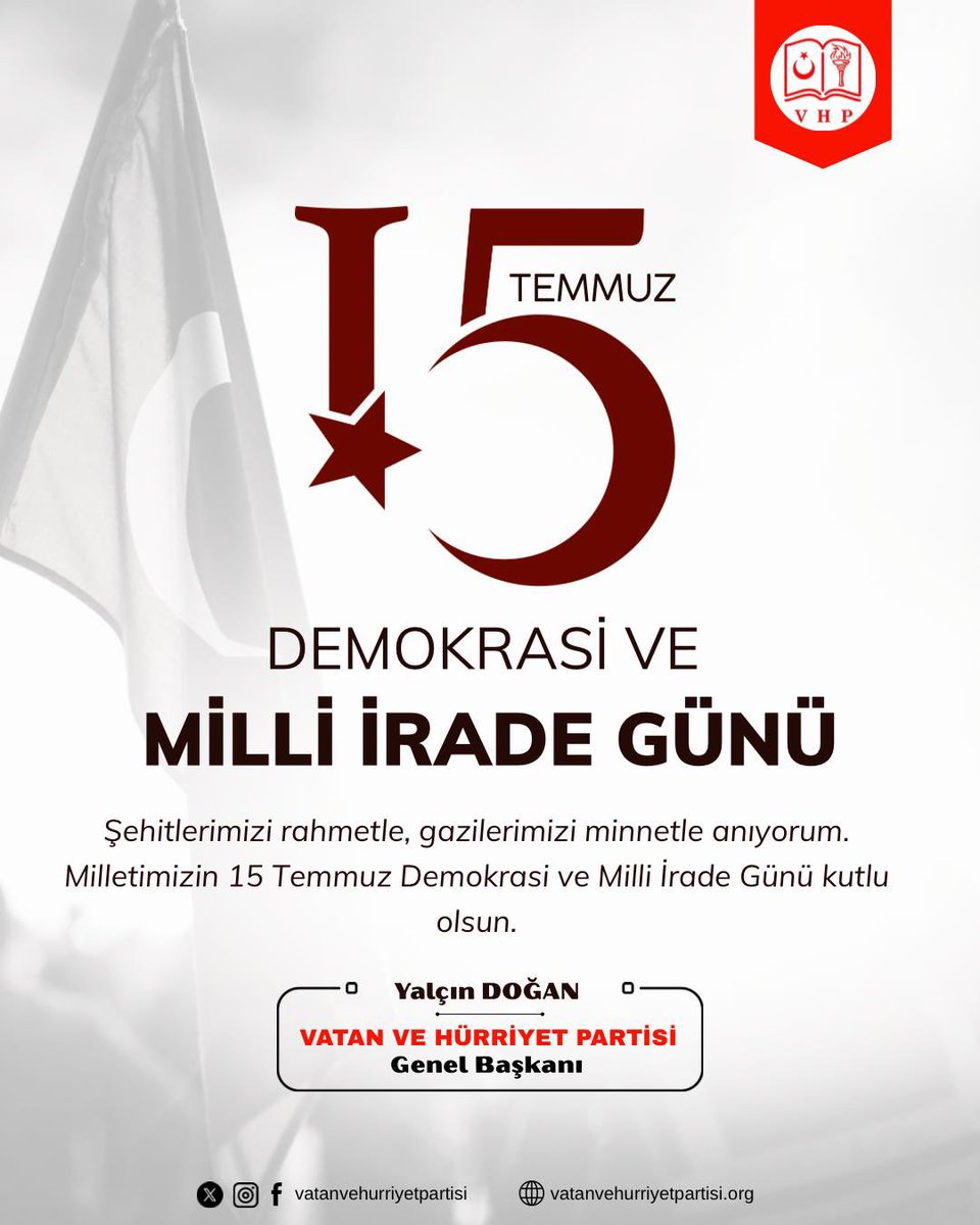 15 Temmuz yalnızca geçmişi anmak değil; geleceğe sahip çıkma günüdür. Ayrışmaya değil, birleşmeye; suskunluğa değil, konuşmaya; korkuya değil, cesarete ihtiyacımız var. Bu ülke, farklılıklarıyla güçlü, ortak değerleriyle sağlam ve halkıyla sarsılmazdır.

Fetö terör örgütünün hain