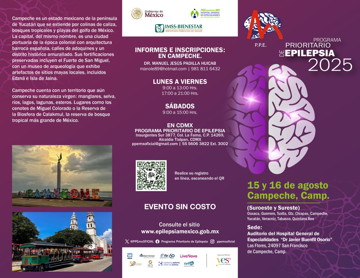 PPEmxOFICIAL's tweet image. 🎉 ¡Llega la Reunión Regional Sur del PPE!
📍 Campeche | 🗓️ 15-16 de agosto 2025
🏥 Hospital Dr. Javier Buenfil Osorio
✅ Totalmente GRATUITO
🌟 ¡Una oportunidad imperdible para actualizarte y conectar!
🔗 Regístrate aquí:
#PPE #EventoGratuito #Campeche2025