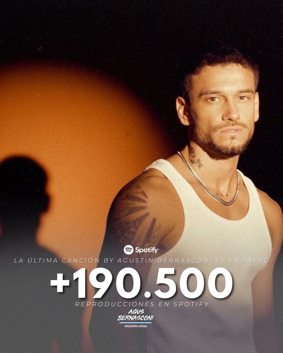 📈 ¡"La última canción" superó las 100mil visitas en #Spotify  🖤! <a href="/agus_bernasconi/">Agus Bernasconi</a> <a href="/emanero/">Emanero</a>