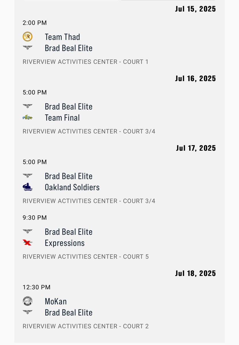 JaShawn “JJ” Andrews (@jjandrews2026) on Twitter photo This schedule got some HEAT ♨️
<a href="/BradBealElite/">Bradley Beal Elite</a> vs Everybody
#TheLastDance
🍑 PEACH JAM 2025 🍑 <a href="/NikeEYB/">EliteYouthBasketball</a> This schedule got some HEAT ♨️
<a href="/BradBealElite/">Bradley Beal Elite</a> vs Everybody
#TheLastDance
🍑 PEACH JAM 2025 🍑 <a href="/NikeEYB/">EliteYouthBasketball</a>