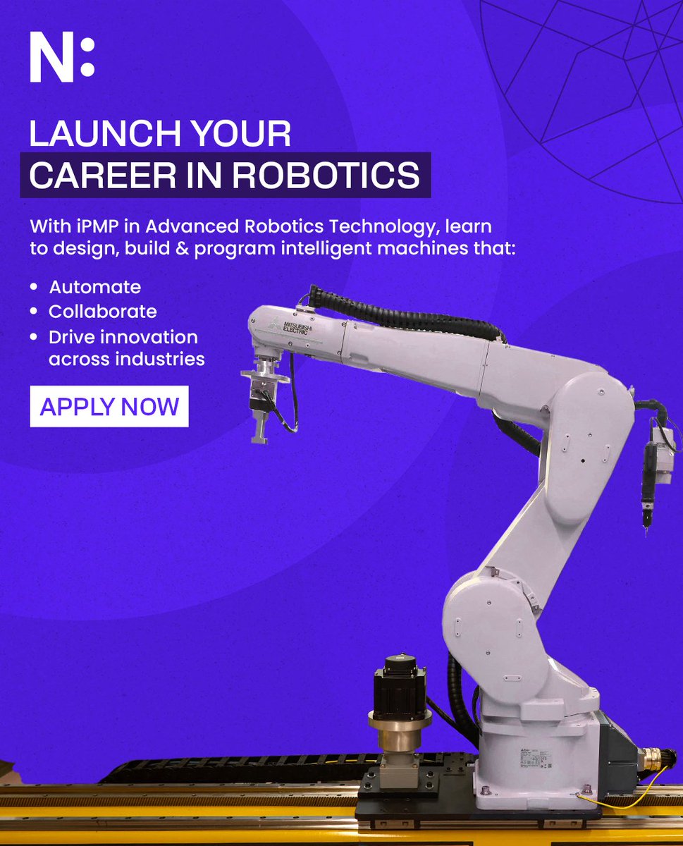 India’s robotics future is bright, but only if we build the talent to power it.​

NAMTECH’s iPMP in Advanced Robotics Technology is a 1-year master’s program to train engineers in AI, automation, and Industry 4.0 skills. 

Apply now: admissions.namtech.ac/lp/fellowship.…

#NAMTECH #Robotics