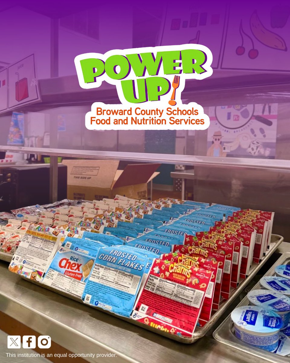 Did you know? Cereals served in our cafeterias are whole-grain alternatives from brands that our students love, while also being lower in sugar, fat &amp; calories! Universal Free Breakfast will continue for the 25/26 school year, so all students can enjoy at no cost every morning.🥣