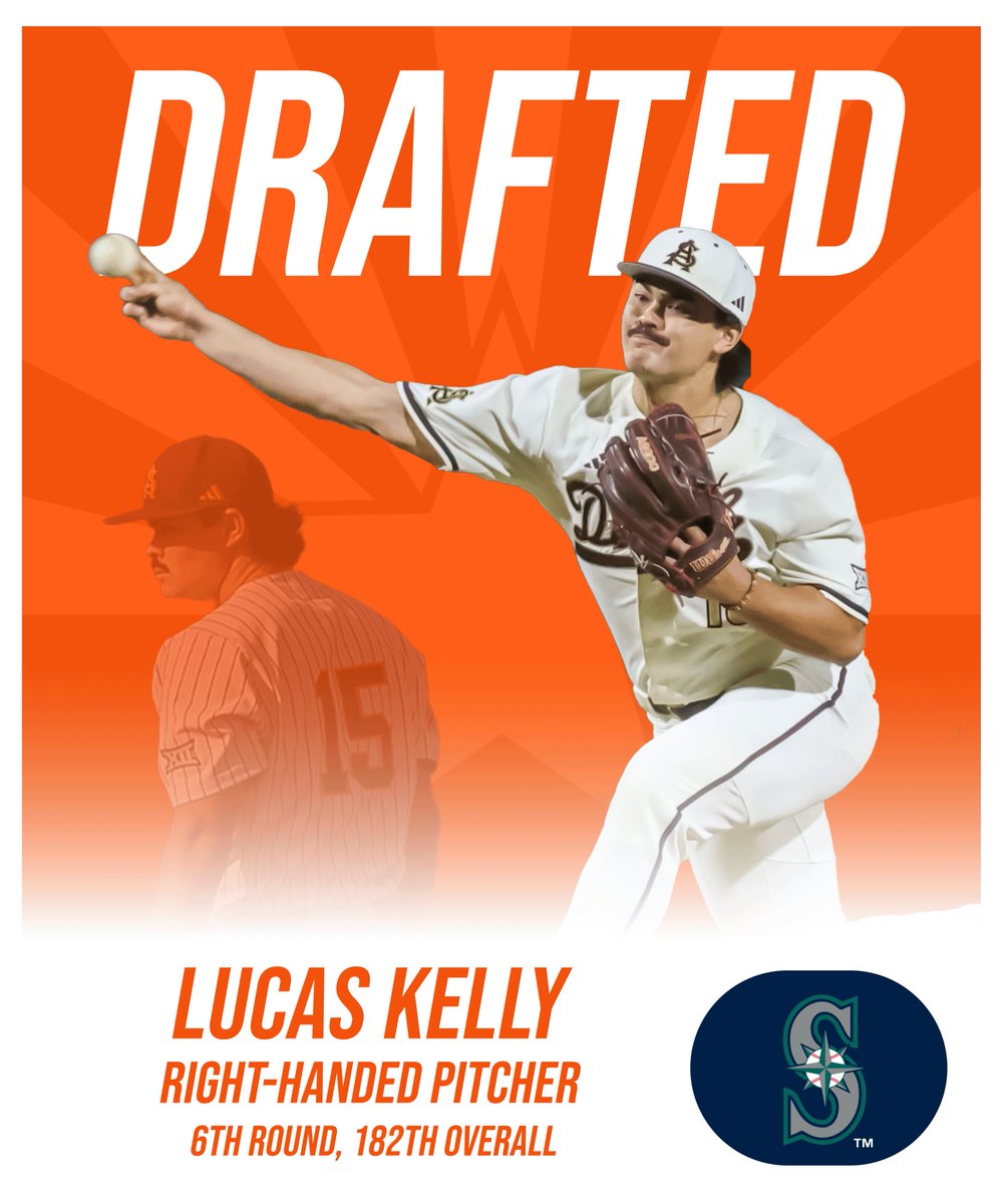 Blaze Sports (@blaze_sports) on Twitter photo Congratulations to Arizona State right-handed pitcher Lucas Kelly whom the Seattle Mariners drafted with the 182nd pick in the MLB Draft
<a href="/ASU_Baseball/">Sun Devil Baseball</a> Congratulations to Arizona State right-handed pitcher Lucas Kelly whom the Seattle Mariners drafted with the 182nd pick in the MLB Draft
<a href="/ASU_Baseball/">Sun Devil Baseball</a>