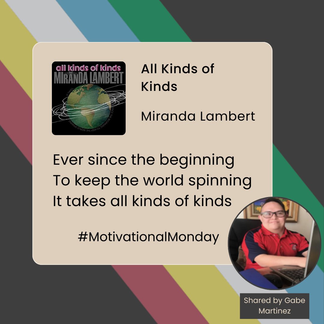 Every individual has value in their community. Thank you for sharing such important lyrics, Gabe!

#MotivationalMonday #DisabilityPrideMonth #DisabilityPride25 #DisabilitySupport #DisabilityRights #DisabilityAwareness #DisabilityInclusion