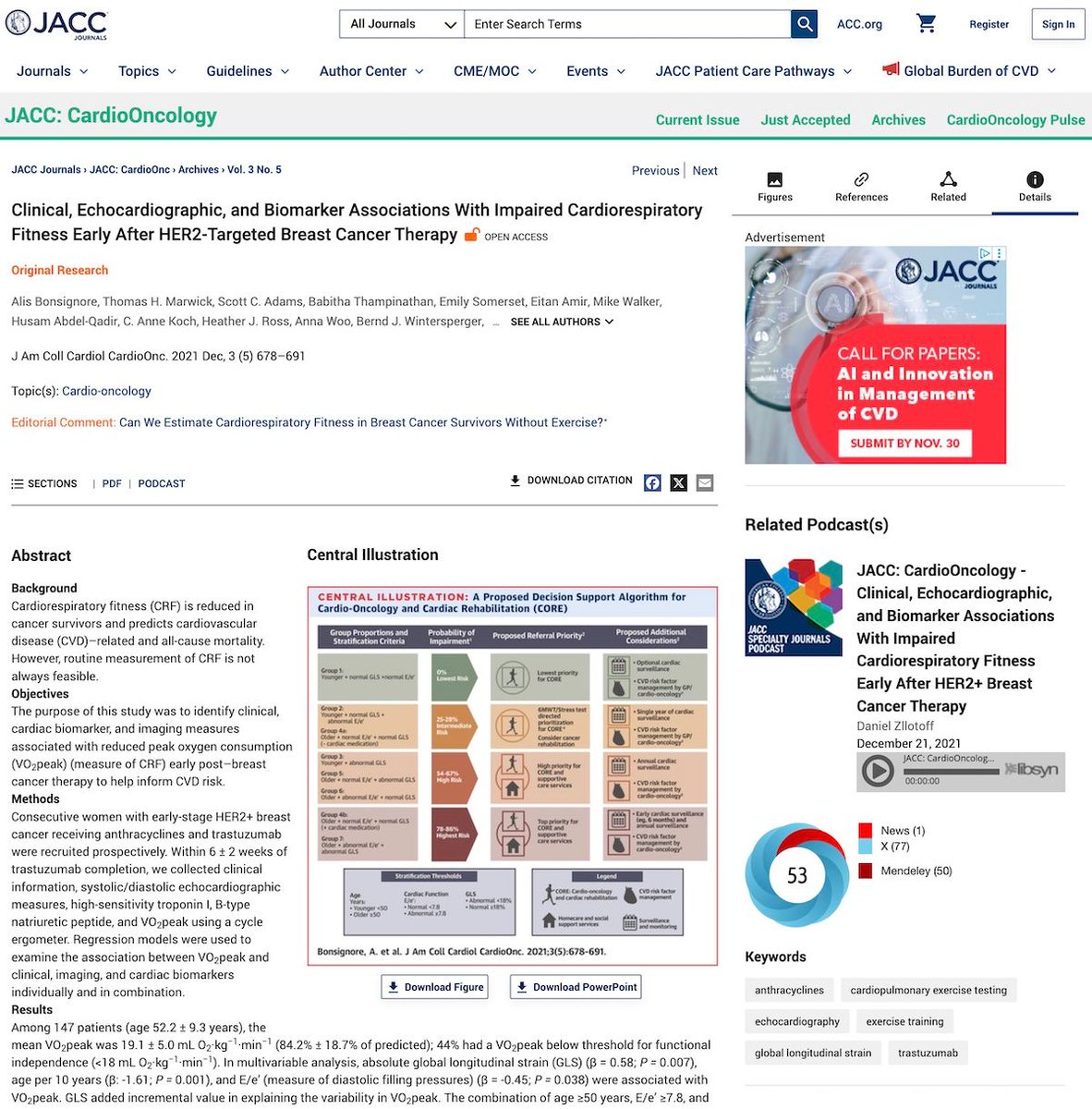 Asociación clínica, ecocardiográfica y de biomarcadores con el deterioro de la capacidad cardiorrespiratoria poco después de la finalización de la terapia anti-HER2 de cáncer de mama
🗂️ buff.ly/yl3CWpc ◀️
NUEVO comentario crítico de Ana Ruiz Rodríguez publicado en "Lo