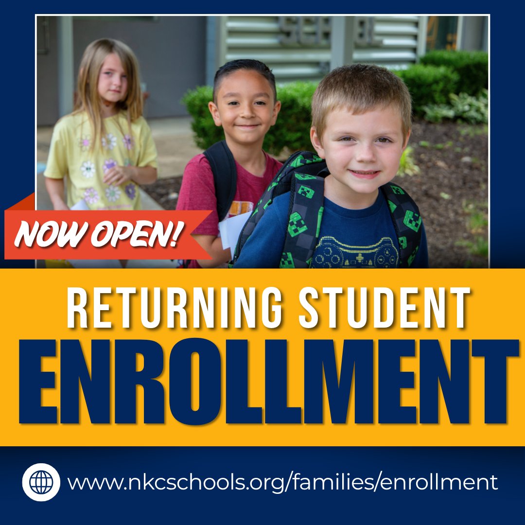 NKCSchools's tweet image. ✅ Enrollment is open!
Returning families can now complete enrollment online through the PowerSchool Parent Portal. Get started here: nkcschools.org/families/enrol…
Questions? Contact your school directly for assistance.