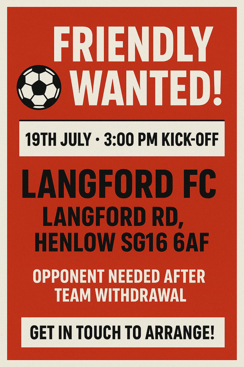Well they say things happen in threes and we've just had another team pull out! We must of ran over a black cat somewhere. Please get in touch.