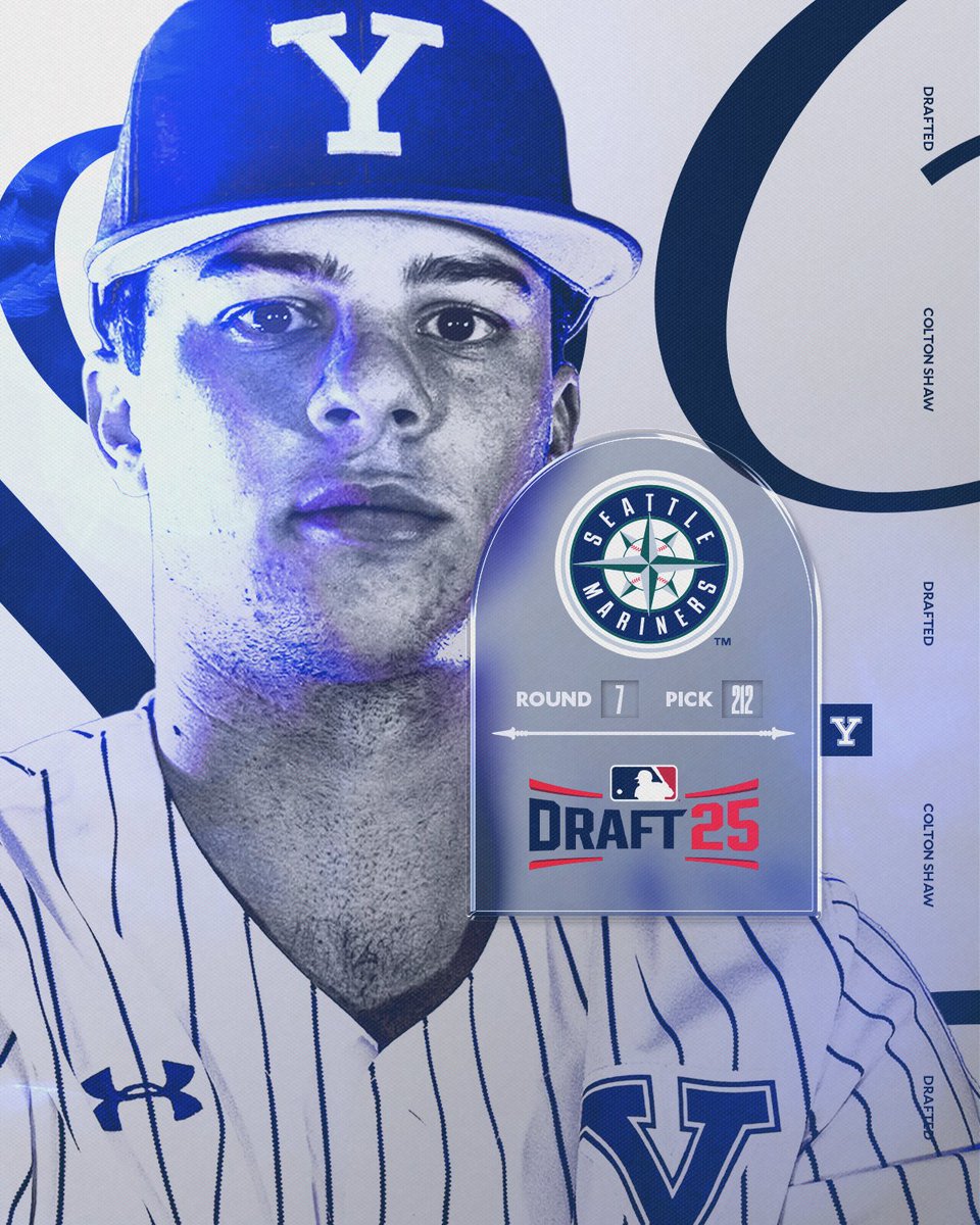 Yale Baseball (@yalebaseball) on Twitter photo Our captain is going pro 🫡
Congratulations to Colton Shaw for being selected in the seventh round of the 2025 #MLBDraft by the <a href="/Mariners/">Seattle Mariners</a>!
#ThisIsYale Our captain is going pro 🫡
Congratulations to Colton Shaw for being selected in the seventh round of the 2025 #MLBDraft by the <a href="/Mariners/">Seattle Mariners</a>!
#ThisIsYale