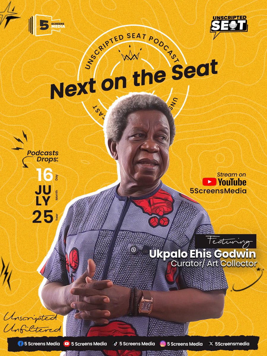 5screensmedia's tweet image. UP NEXT is Ukpalo Ehis Godwin (Curator/ Art Collector)
Set your reminders for Wednesday 2pm WAT on our YouTube channel
Link in bio
@yabaleftonline @instablog9ja @zaddyofbenin @EDOLITES @EdoCommunity_ @TheBeninBlogger
#5screensmedia #unscriptedseat #lessonslearned…