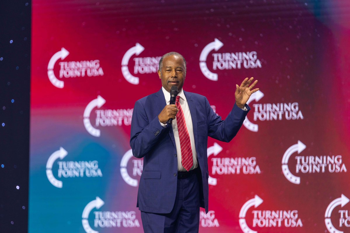 ACI1776's tweet image. Friday night, @RealBenCarson took the stage at @TPUSA Student Action Summit in Tampa, Florida, delivering a powerful message to a packed room of energized young Americans.
With wisdom, conviction, and encouragement, he reminded the next generation that our nation’s future…