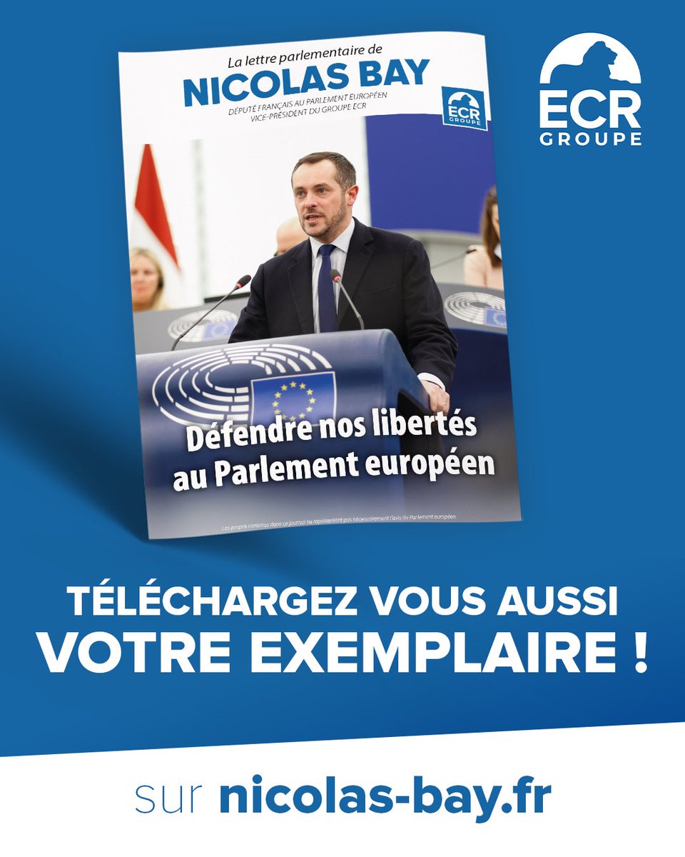 NicolasBay_'s tweet image. Je vous invite à télécharger ma nouvelle lettre parlementaire qui revient sur mon activité de ces six derniers mois au Parlement européen, où je me suis particulièrement engagé pour défendre nos libertés.
👉🏼 nicolas-bay.fr