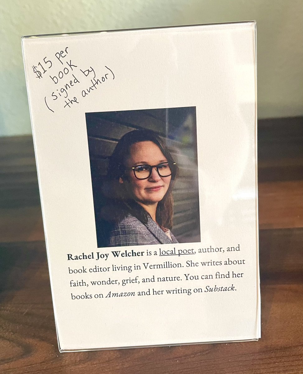 racheljwelcher's tweet image. Fun to have copies of my poetry at our local coffee shop, The Bean.