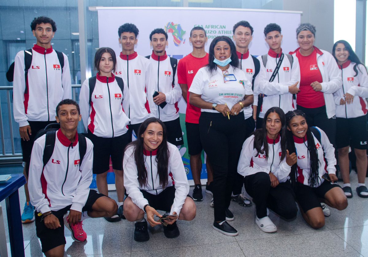Team Tunisia 🇹🇳 touches down at the  ancient city of  Abeokuta ahead of Wednesday’s opening ceremony of the African U18/U20 Athletic Championship 

#CAA2025 #U20Athletics