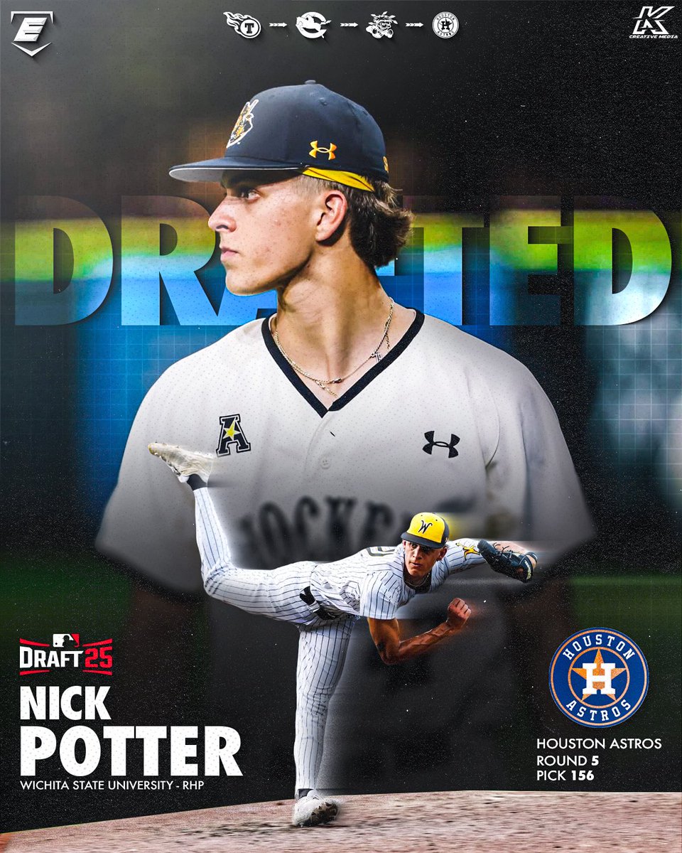 EDGEBaseballKC's tweet image. With the 156th pick in the 2025 @MLB Draft, the Houston Astros select @potternick_19
Congratulations Nick!🔥
#TheEDGE | #WhySettleForLess