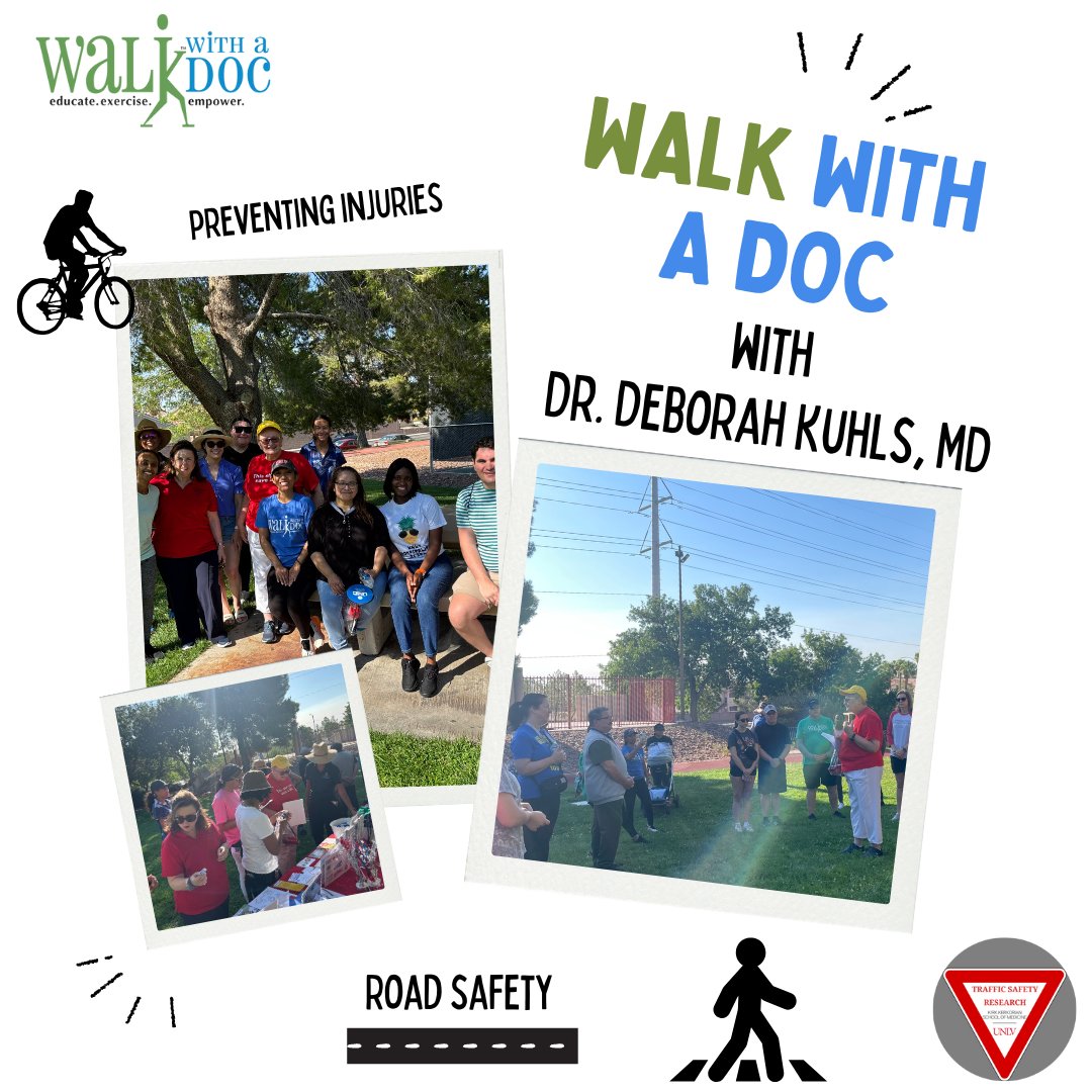 UNLVTSafety's tweet image. 🚶‍♂️☀️ We hit the pavement with purpose at Walk with a Doc this weekend! 🏥👟 Dr. Deborah Kuhls shared some eye-opening tips on injury prevention and how to stay safe on the road 🚦🛡️

Huge thanks to Dr. Kuhls for leading the way  #WalkWithADoc  #RoadSafety #InjuryPrevention
