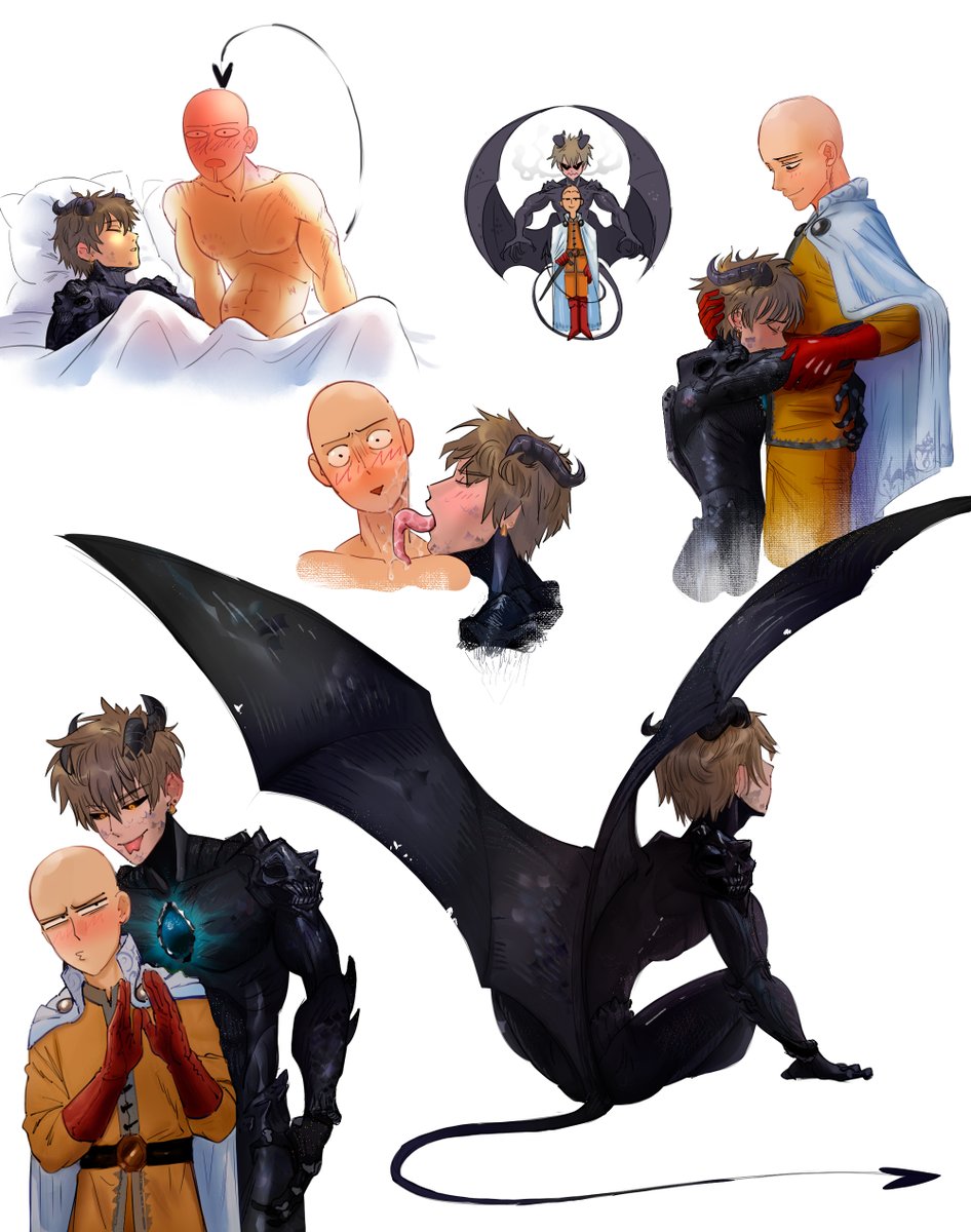 Pic_Chick_Pic's tweet image. All it took was reading one fanfic, and my imagination came up with this. I don’t even know what he is anymore - Dragon Genos? Demon Genos?
#OnePunchMan #Saitama #Genos #genosai #Saigenos #OPM