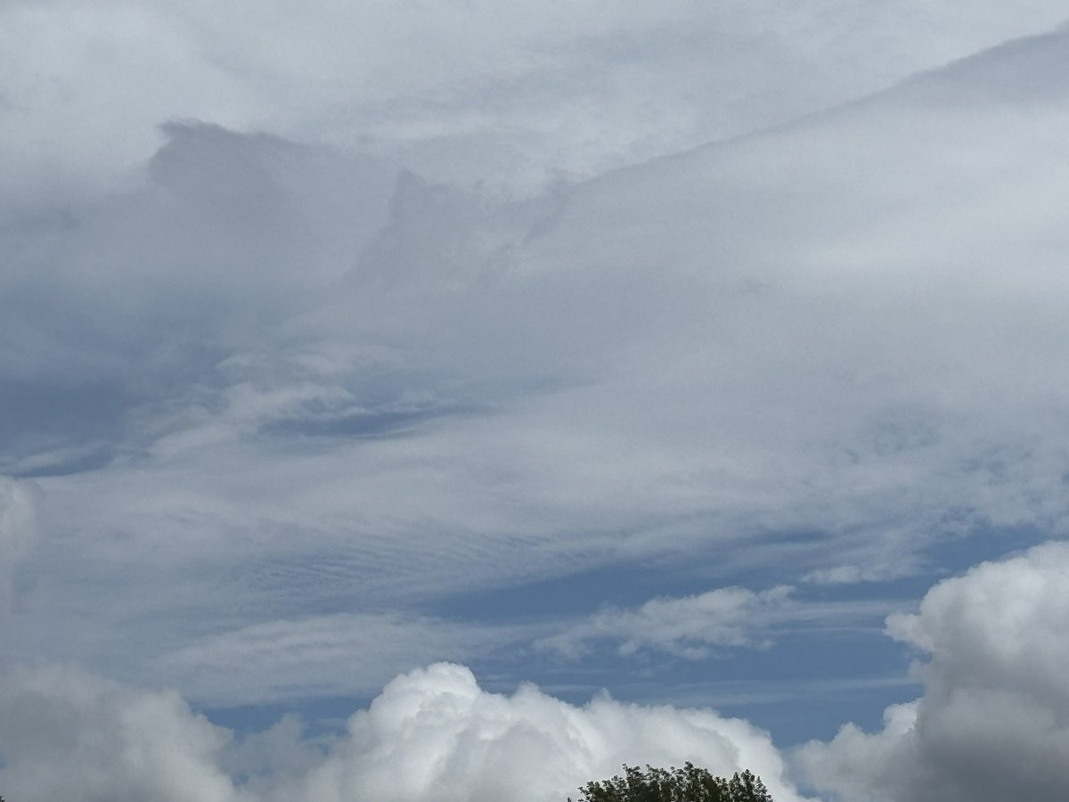 sub__tara's tweet image. A little something for everyone, along the Mass/NH border today. Non-commercial planes, chemtrails, frequency lines, multilayered mess, black “clouds,” and heavy thunderstorms in the forecast for later. 6.14.25