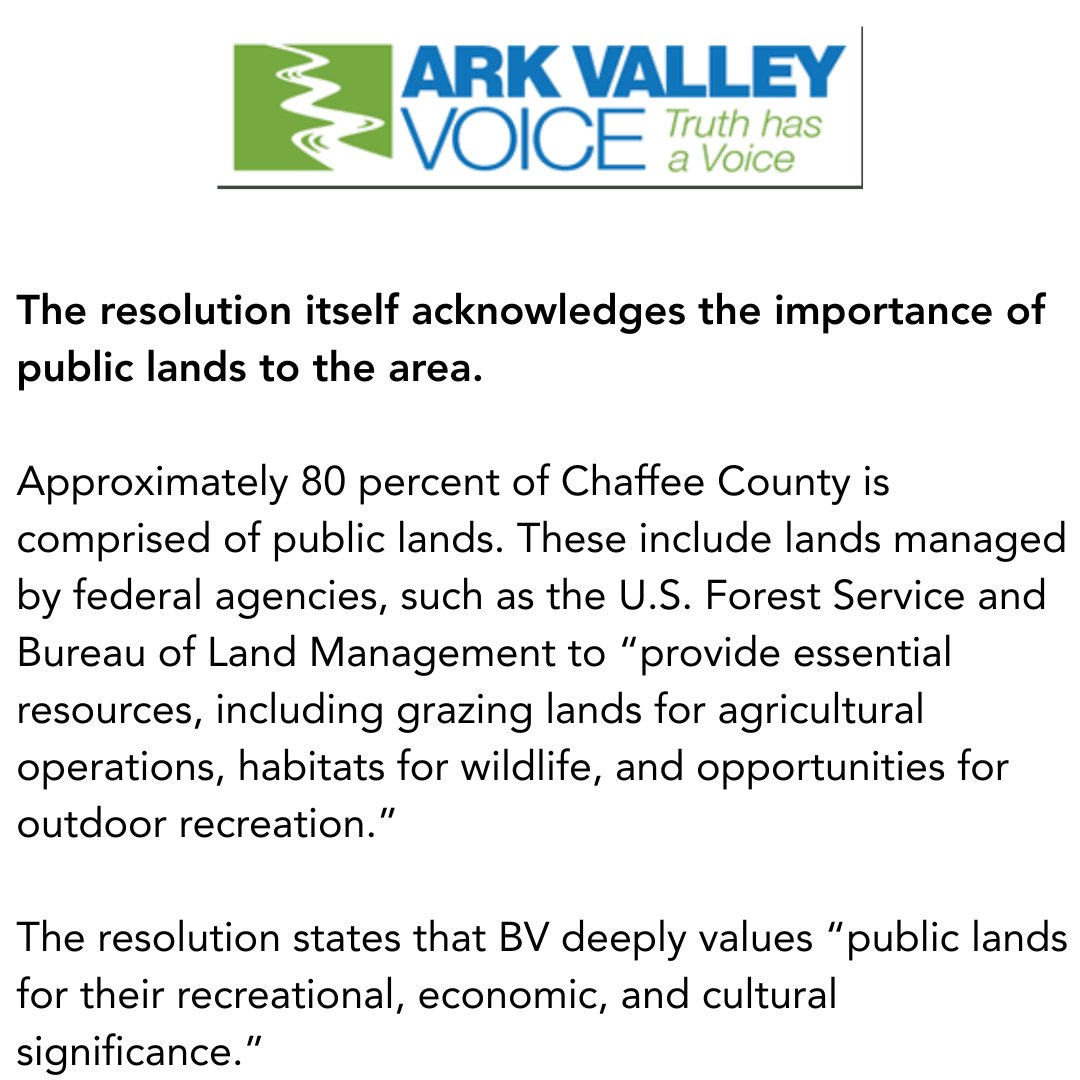 themountainpact's tweet image. Thank you to the Buena Vista Board of Trustees for passing a resolution supporting public lands!
arkvalleyvoice.com/buena-vista-tr…