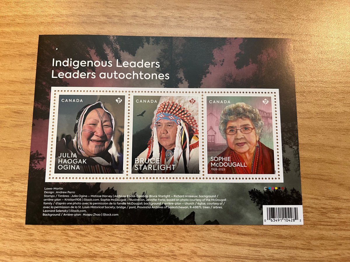 SeanCarleton's tweet image. It’s a great honour to work on Canada Post’s Indigenous Leaders series, this year focusing on language speakers. Pick up these stamps today!