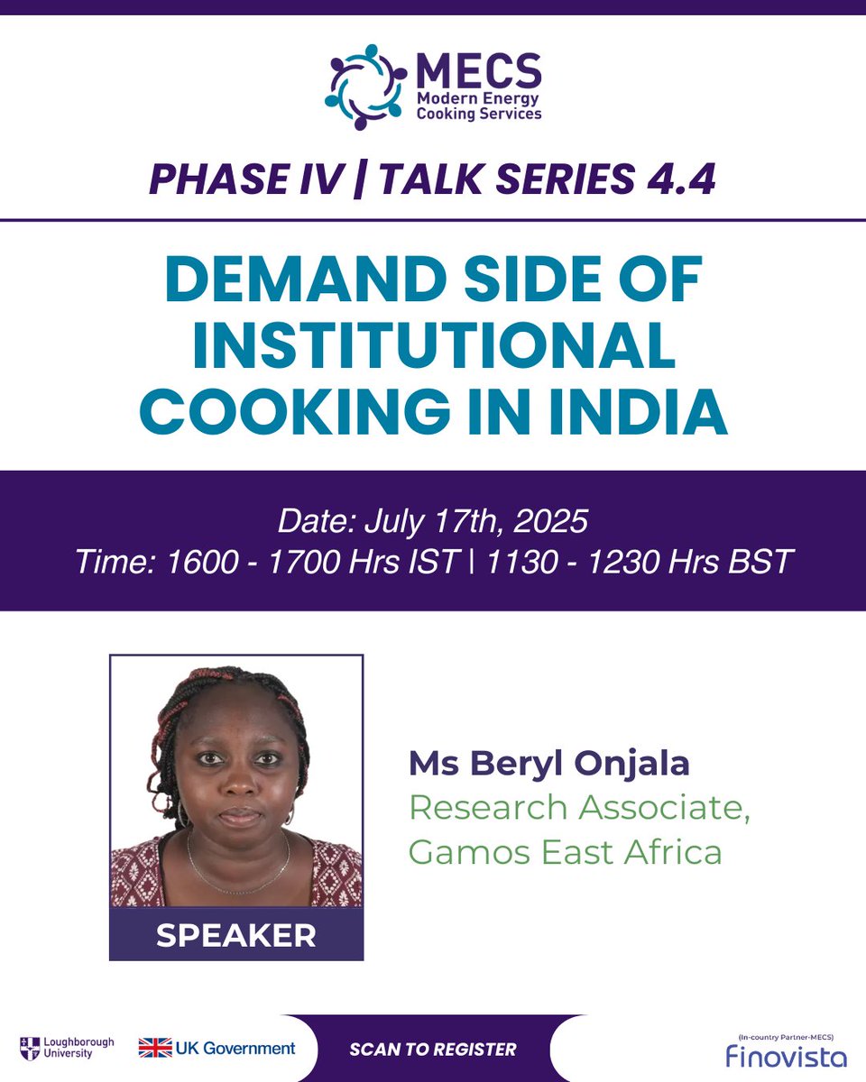 Finovista (@finovista) on Twitter photo We are excited to share that Ms Beryl Onjala, Research Associate, <a href="/GamosEastAfrica/">Gamos East Africa</a> will be joining us as a distinguished speaker for the 4th session of the Talk Series – Phase IV, titled “Demand Side of Institutional Cooking in India"
Register Now: bit.ly/3HXKTFU We are excited to share that Ms Beryl Onjala, Research Associate, <a href="/GamosEastAfrica/">Gamos East Africa</a> will be joining us as a distinguished speaker for the 4th session of the Talk Series – Phase IV, titled “Demand Side of Institutional Cooking in India"
Register Now: bit.ly/3HXKTFU