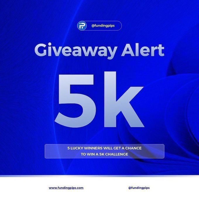 🔥5x$5k Giveaway Alert 🎁

1- Follow <a href="/Eurusd_Hunter/">EU hunter FX</a> <a href="/tradinofficial/">tradin</a> <a href="/fundingpips/">FundingPips</a> <a href="/fundingticks/">FundingTicks</a> <a href="/Khldfx/">Khaled</a> 

2- Tag 3 friends 

3- Join Discord discord.com/invite/funding…

4- Like &amp; Retweet 

<a href="/ronna256/">Mwirian</a> will select winners on Friday 

Good luck 👍