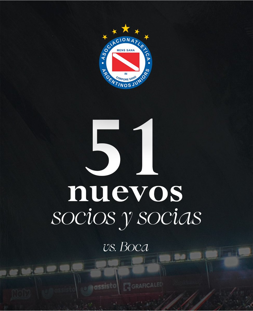 Oficina de Socios y Socias AAAJ (@sociosaaaj) on Twitter photo #AAAJ 💳 Le damos la bienvenida a los nuevos socios y socias de <a href="/AAAJoficial/">Argentinos Juniors</a> que se asociaron en la previa del partido vs. Boca.
📲 wa.me/5491137630888
🌐 sedevirtual.argentinosjuniors.com.ar/asociate
📩 socios@argentinosjuniors.com.ar #AAAJ 💳 Le damos la bienvenida a los nuevos socios y socias de <a href="/AAAJoficial/">Argentinos Juniors</a> que se asociaron en la previa del partido vs. Boca.
📲 wa.me/5491137630888
🌐 sedevirtual.argentinosjuniors.com.ar/asociate
📩 socios@argentinosjuniors.com.ar