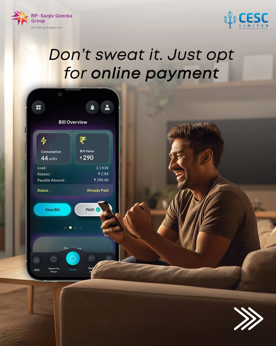 CESCLimited's tweet photo. No waiting, no fuss. Pay your CESC bill in a few clicks.
Get additional 1% rebate and redeemable points—only by paying your CESC bills online!

Android: https://t.co/Tg4XJawBdi
iOS: https://t.co/BlQmckys2K
Visit: https://t.co/MJsfSs9joB

#CESC #LightingupliveswithCESC #CESCAPPS