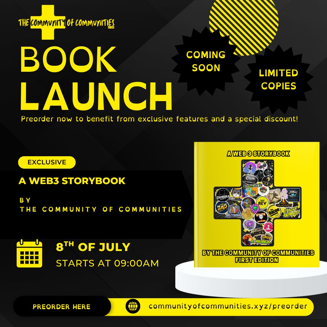 Calling all community-of-communities page holders! <a href="/c_o_c_official/">+C.O.C</a>
Contact <a href="/thyrevolution/">+thyrevolution.eth 🌱</a> to book your space.
We go live on X — Friday &amp; Saturday, 9PM to 11PM. Don’t miss it!" Over 300 spaces hosted, form available 👇