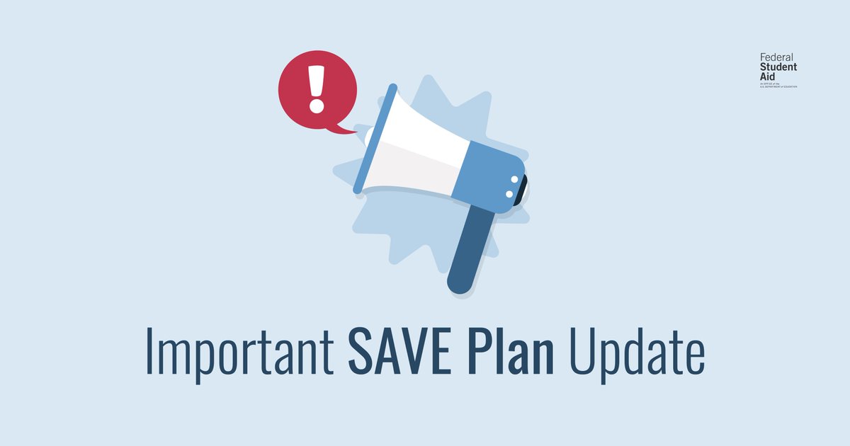 FAFSA's tweet image. On Aug. 1, 2025, interest will begin accruing on federal student loans in the Saving on a Valuable Education (SAVE) Plan forbearance. This is the result of federal court injunctions. Borrowers with loans in the SAVE forbearance are receiving an email from the U.S. Department of…
