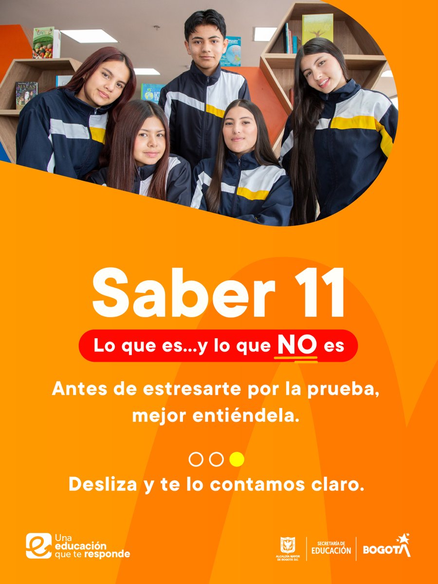 Educacionbogota's tweet image. ❌ El examen Saber 11 no mide tu capacidad de memoria.
❌ No define tu vida.
✅ Pero sí puede abrirte oportunidades, becas y acceso a la educación posmedia.
Te explicamos qué es, cómo funciona y por qué es importante entenderlo (antes de estresarte).
📲 Léelo, guárdalo,…