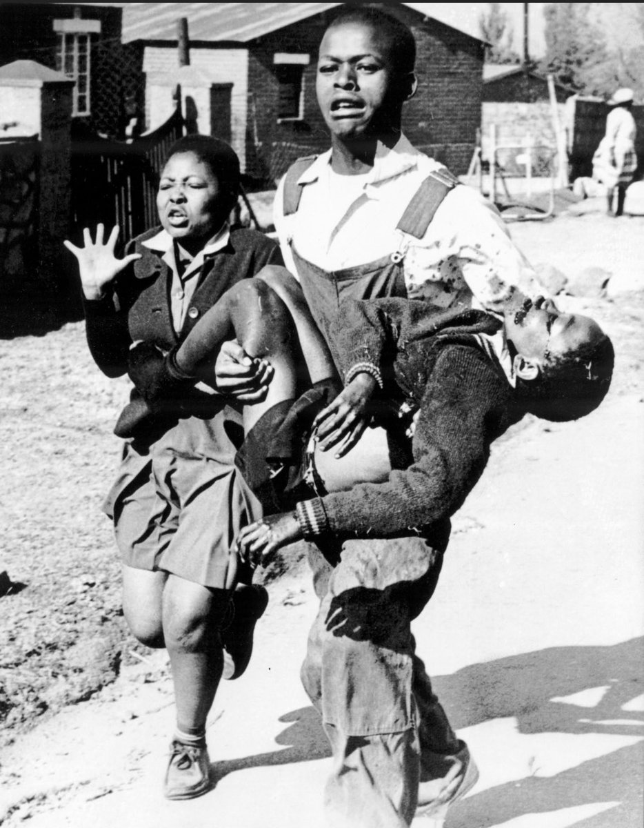 This tragic photo is reminiscent of the awful image of Hector Pieterson, slaughtered by the apartheid security forces in Soweto in 1976. What Israel is doing in Gaza far exceeds the brutality of the fascist apartheid SA state in scale, intensity &amp; intention. As Mandela &amp; Tutu