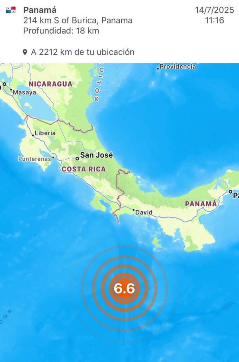 🇵🇦 | AHORA: Sismo de magnitud 6,6 sacude las costas de Panamá.