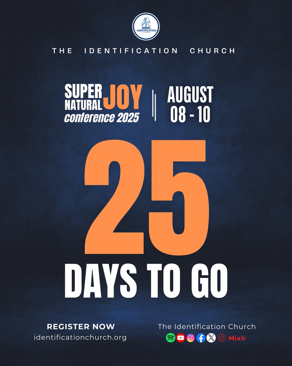 We have desires! 
We have expectations! 
We are confident that none will go unmet. 
We'll experience God's Power and Glory in the atmosphere of Joy 
Date: August 8-10, 2025
Register your attendance at identificationchurch.org