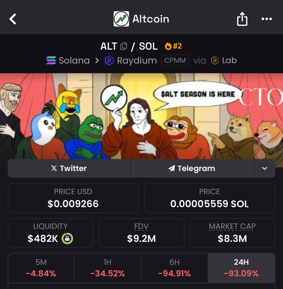 RyanWLD7's tweet image. Welcome to the meme coin Saga 🤣😁
Honestly, it's a game and don't put your money in everything.
Or just be smart