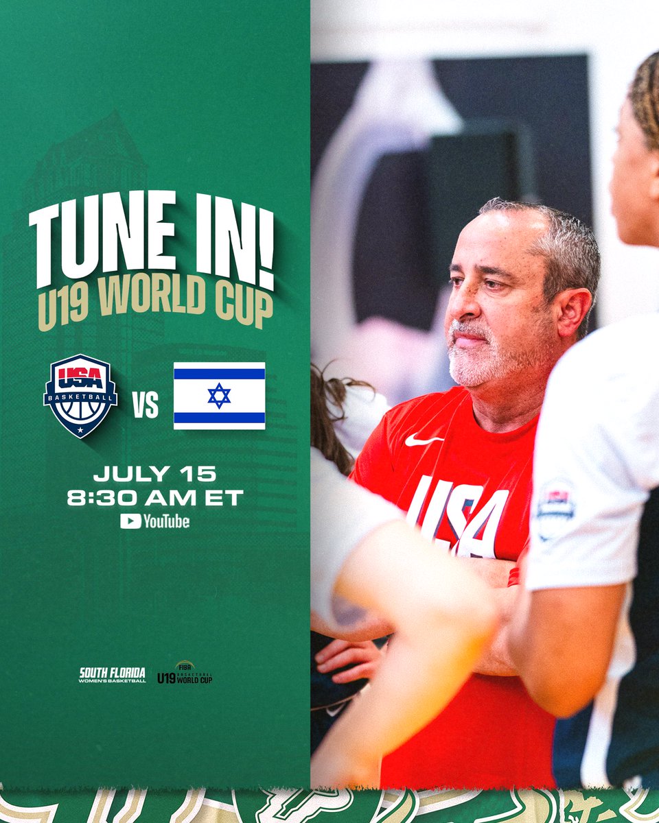 USFWBB's tweet image. All eyes on us! 👀
Team USA takes on Israel tomorrow morning — Don’t miss it! 🇺🇸🏀
TUNE IN📺: gobulls.co/4nONQJl