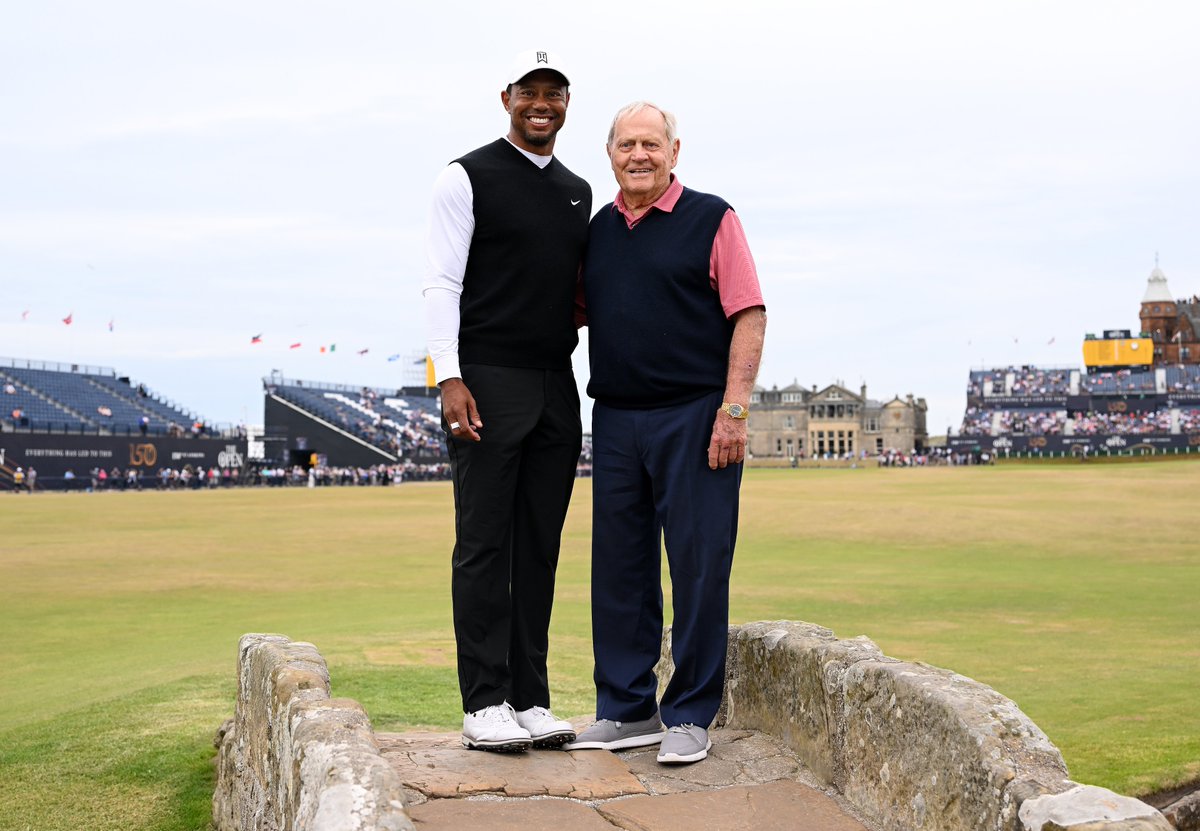 GolfDigest's tweet photo. Tiger and Jack at The Open, 2022. https://t.co/7ntULzmQlt