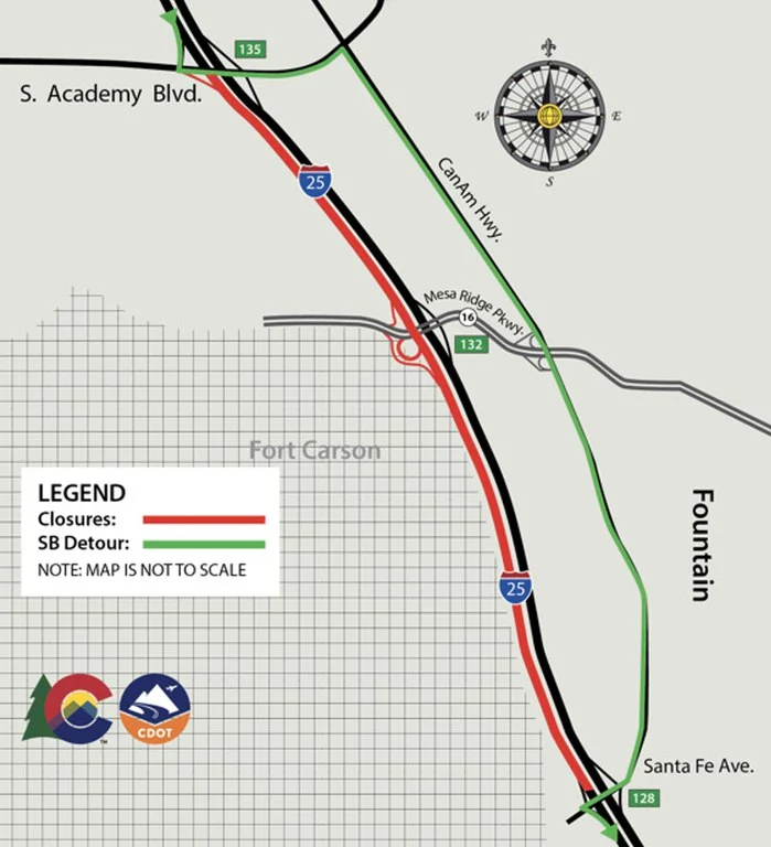 ColoradoDOT's tweet photo. #CDOT #News: #MAMSIP Update for the week of July 13 in @CityofCOS. Southbound #I25 temporary full closure planned for final project work.
📰https://t.co/2UPn6YVHz3
#KnowBeforeYouGo #SlowfortheConeZone https://t.co/4iMJhSAgnH