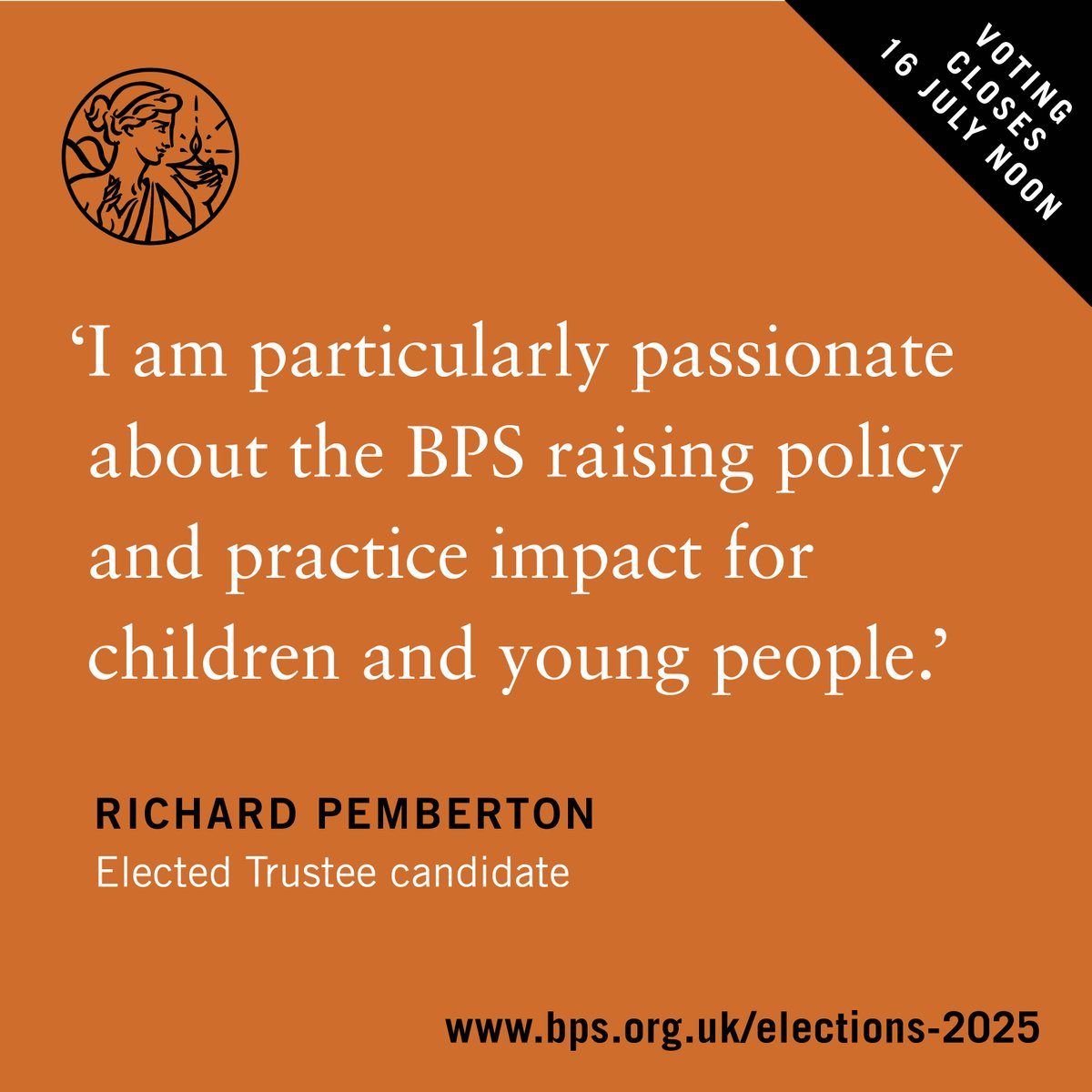 BPSOfficial's tweet image. It's the final week to vote for your preferred candidate to become the next BPS Elected Trustee.
Hear from Richard Pemberton @socratext, one of six candidates who've put themselves forward for the Elected Trustee role.
Vote by 16 July '25: bps.org.uk/elections-2025