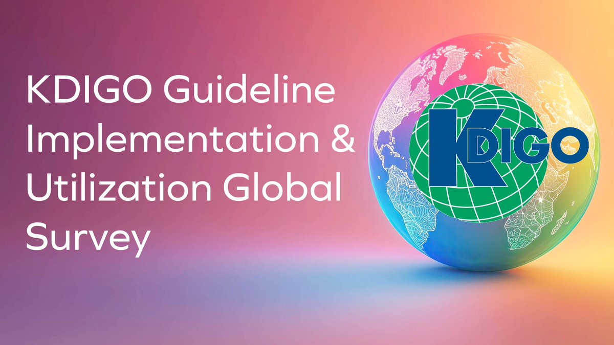 goKDIGO's tweet image. Take the KDIGO Global Guideline Survey!
KDIGO is committed to improving outcomes for people with kidney disease, and your insight is essential.
The KDIGO Guideline Implementation & Utilization Global Survey aims to understand how clinicians use our guidelines, where they fall…