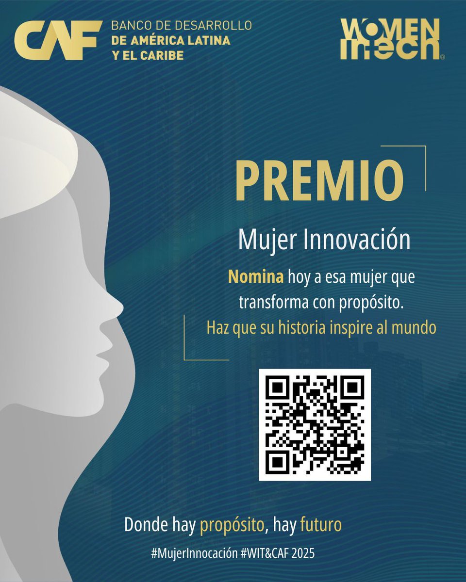 🆕 Hoy te acercamos dos proyectos a los que te puedes postular si cumples con sus requisitos 

1⃣  Premio Mujer Innovación. Pensado para mujeres mayores a 18 años que lideran un proyecto tecnológico en América Latina o el Caribe con soluciones que generan impacto social,