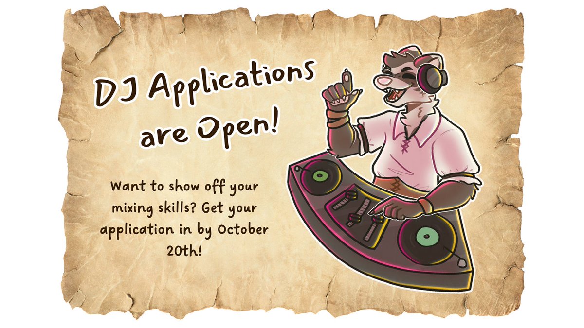 FurSquared's tweet image. 🎶 The Society of Bards is now accepting applications from new and returning performers for the upcoming festivities of RenFur²!  🎻

(DJ applications are now open! )
Now through Oct 20, apply here: forms.gle/mAhPZ2HYxB9BsU…