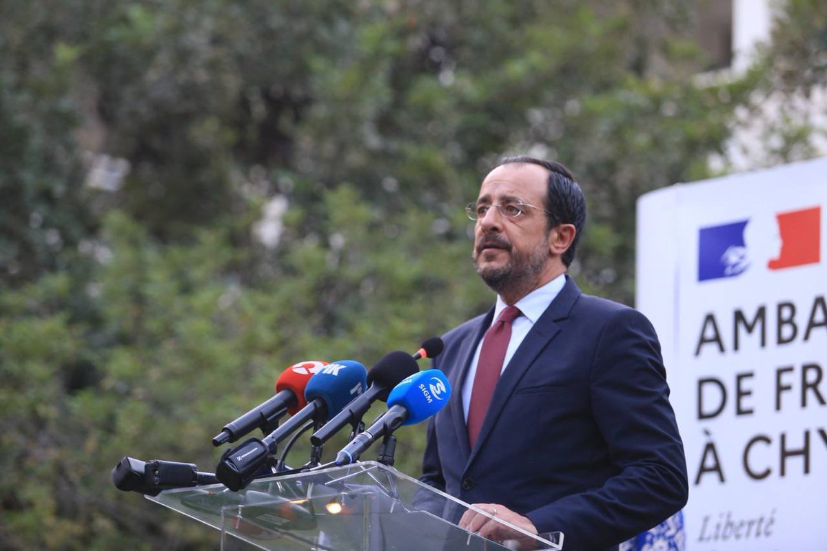 Christodulides's tweet image. This year’s celebration also coincides with a time of renewed momentum in our partnership, as we work for a new, exciting chapter. Our upcoming meeting with President Macron here in Cyprus will be to sign a renewed, upgraded strategic partnership 🇨🇾🇫🇷🇪🇺