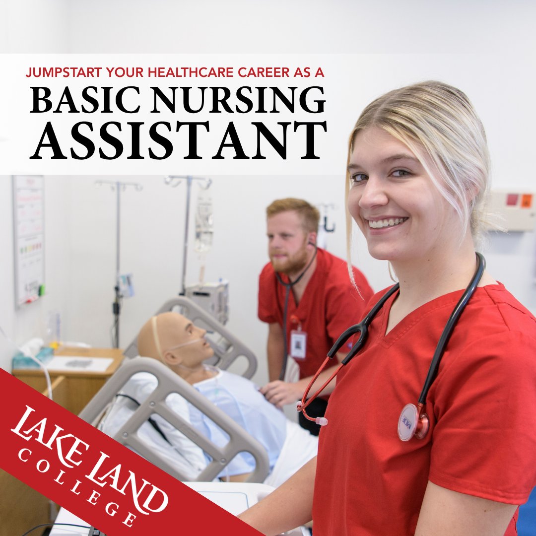 Lake Land College (@lakelandbuzz) on Twitter photo Your healthcare career starts here! We still have a few seats available in Effingham for our Basic Nursing Assistant program! Register by August 13 at LakeLandCollege.edu.
For assistance, contact Counseling Services at 217-234-5232 or counsel@lakelandcollege.edu. Your healthcare career starts here! We still have a few seats available in Effingham for our Basic Nursing Assistant program! Register by August 13 at LakeLandCollege.edu.
For assistance, contact Counseling Services at 217-234-5232 or counsel@lakelandcollege.edu.