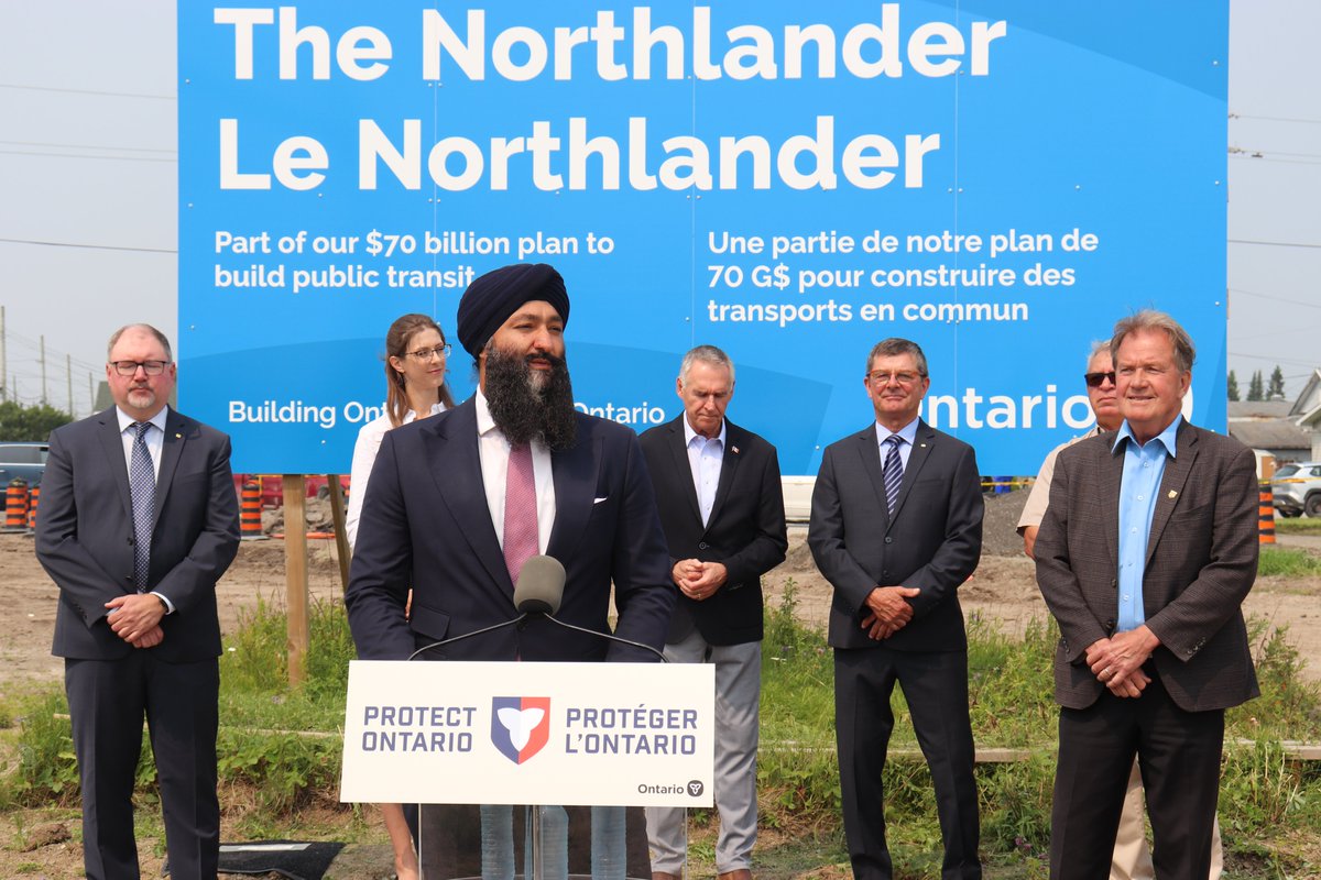 PrabSarkaria's tweet photo. 🚆 Big news for Northern Ontario!

We’re getting shovels in the ground on the new Timmins-Porcupine Station — a major milestone as we restore Northlander passenger rail service between Timmins and Toronto.

Our government is protecting #Ontario by connecting more people to jobs, health care and opportunities, while supporting northern industries, tourism, and economic growth in the face of rising U.S. tariffs.