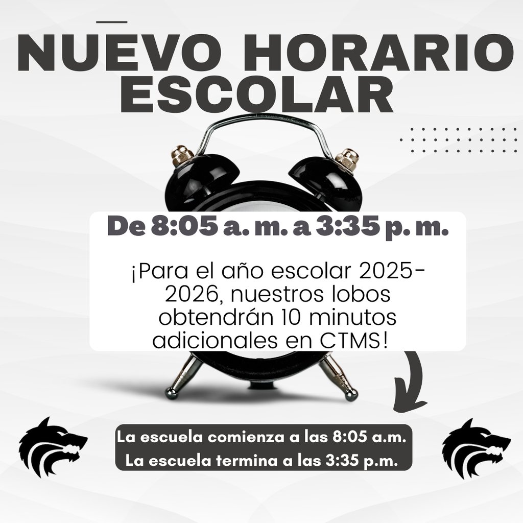 New School Hours for the 2025-2026 School year!

School starts at 8:05 a.m.
School dismisses at 3:35 p.m.

Looking forward to seeing the wolves for the first day of school on Wednesday, August 13, 2025!