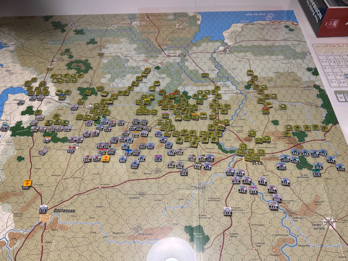 Operation Cobra moving ahead. Big US superiority but the bocage -3DRM and the scarcity of supply points are devilish. The Battle for Normandy from <a href="/gmtgames/">GMT Games</a>.